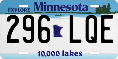 MN license plate 296LQE