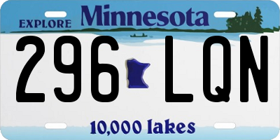MN license plate 296LQN