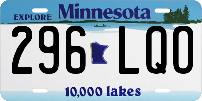 MN license plate 296LQO