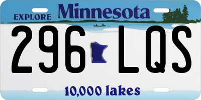 MN license plate 296LQS