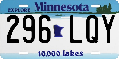 MN license plate 296LQY