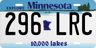 MN license plate 296LRC