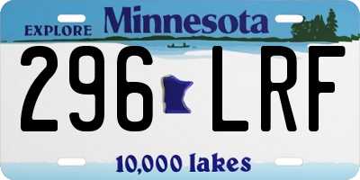 MN license plate 296LRF