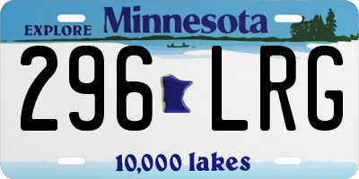 MN license plate 296LRG