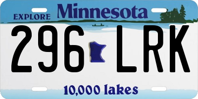 MN license plate 296LRK
