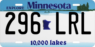 MN license plate 296LRL