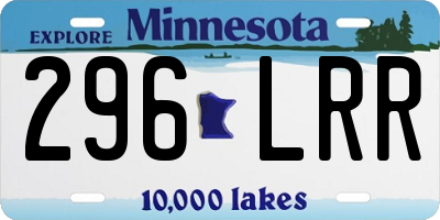 MN license plate 296LRR