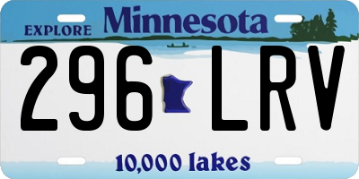 MN license plate 296LRV