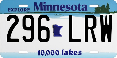 MN license plate 296LRW