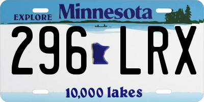 MN license plate 296LRX