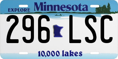 MN license plate 296LSC