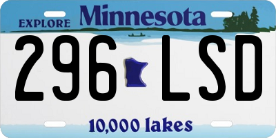 MN license plate 296LSD