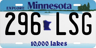 MN license plate 296LSG