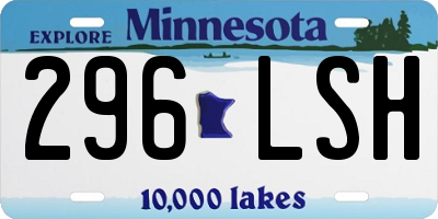MN license plate 296LSH