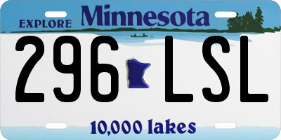 MN license plate 296LSL