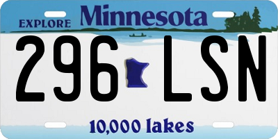 MN license plate 296LSN