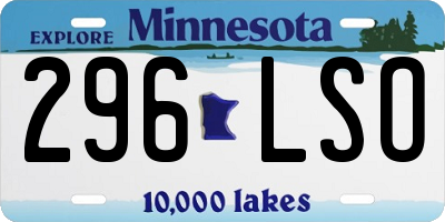 MN license plate 296LSO