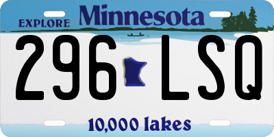 MN license plate 296LSQ