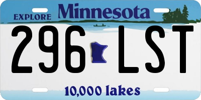 MN license plate 296LST