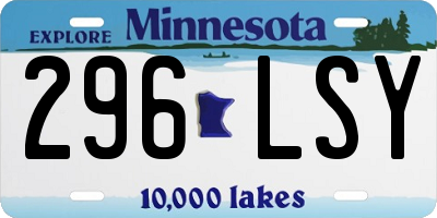 MN license plate 296LSY