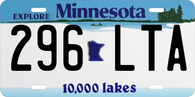 MN license plate 296LTA