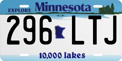 MN license plate 296LTJ