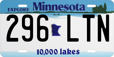 MN license plate 296LTN