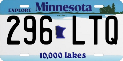 MN license plate 296LTQ