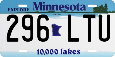 MN license plate 296LTU