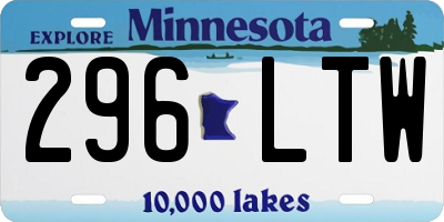 MN license plate 296LTW