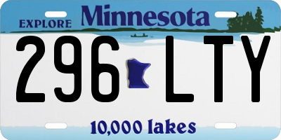 MN license plate 296LTY