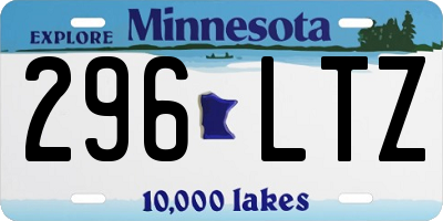 MN license plate 296LTZ