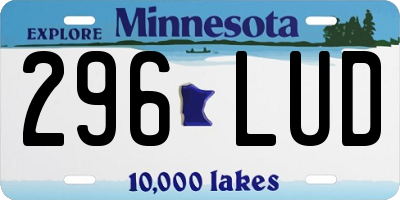 MN license plate 296LUD