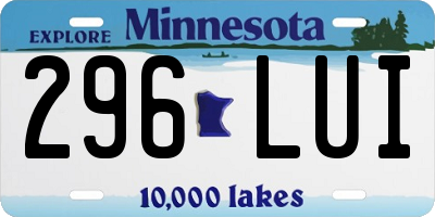 MN license plate 296LUI