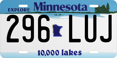 MN license plate 296LUJ