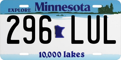 MN license plate 296LUL