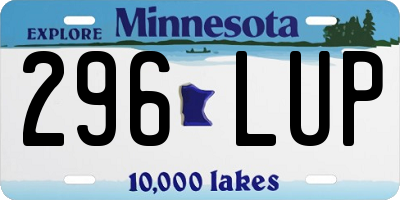 MN license plate 296LUP
