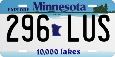 MN license plate 296LUS