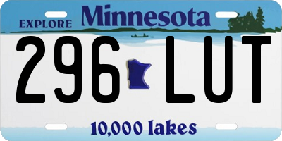 MN license plate 296LUT