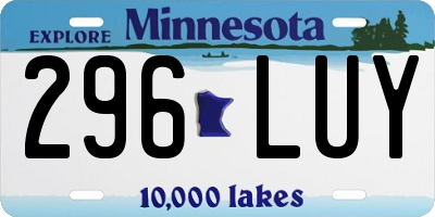 MN license plate 296LUY