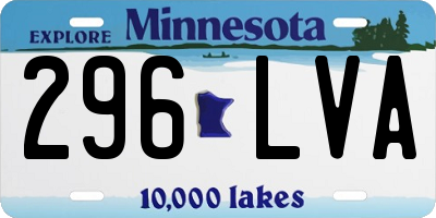 MN license plate 296LVA