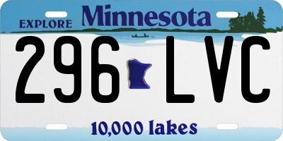 MN license plate 296LVC