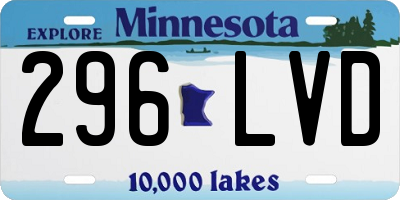 MN license plate 296LVD