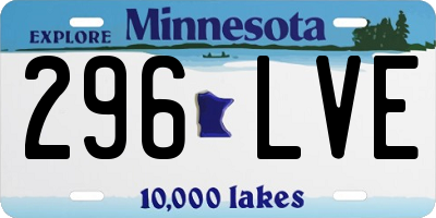 MN license plate 296LVE