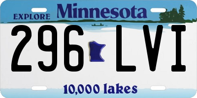 MN license plate 296LVI