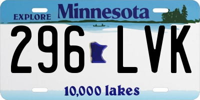 MN license plate 296LVK