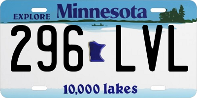 MN license plate 296LVL