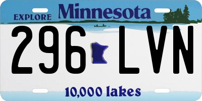 MN license plate 296LVN