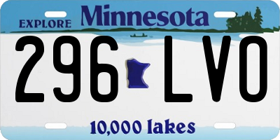 MN license plate 296LVO