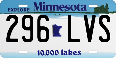 MN license plate 296LVS